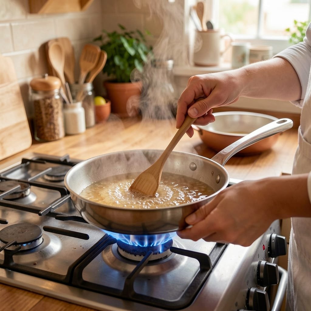 The "Golden Liquid" Pan Sauce pan deglazing