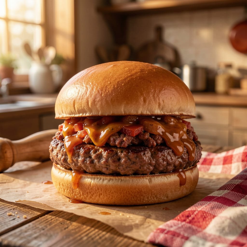 Beginner's "Sloppy Joes" (The Gluten-Free Skill: Thickening) freshly made sloppy joe on a tasty bun, beginner recipes for the new home cook