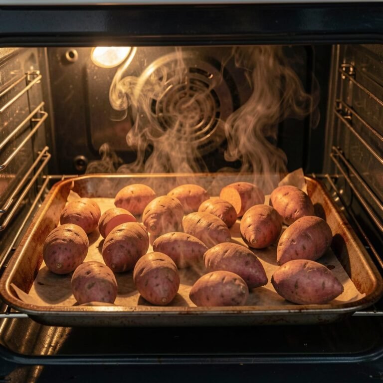 easy to make baked sweet potatoes fresh from the oven! Beginner