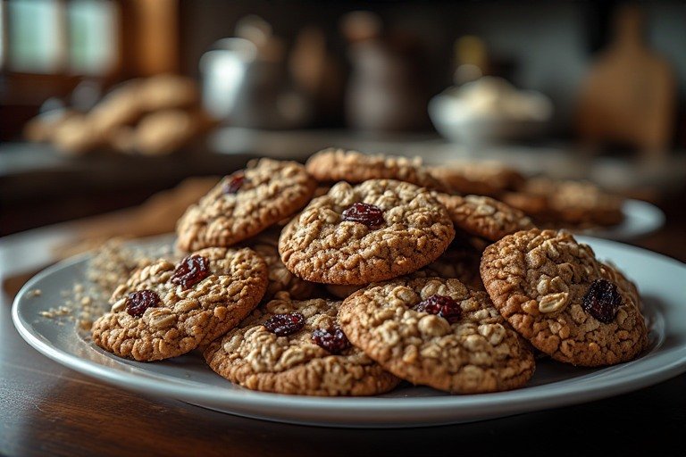 Fresh from the oven homemade easy to make oatmeal craisin cookies