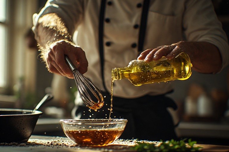 homemade olive oil and vinegar salad dressing perfect for Diabetics